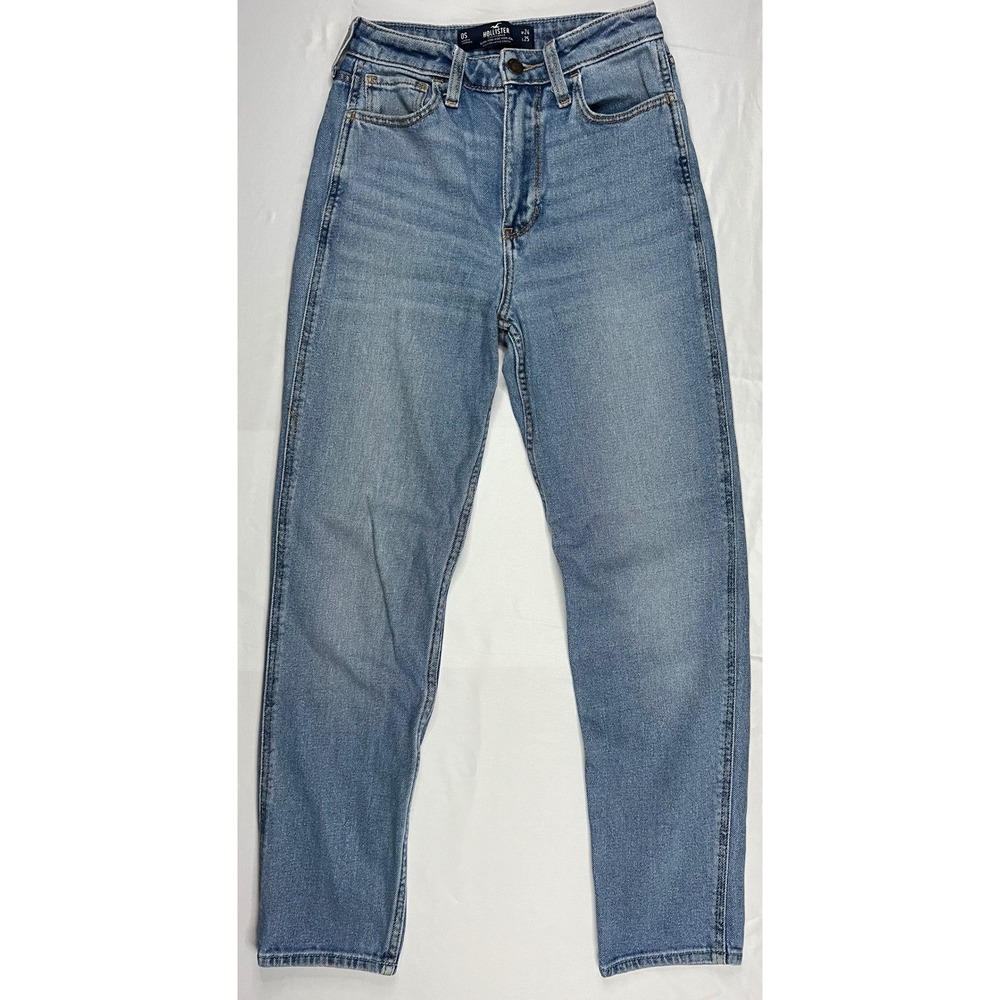 Hollister Ultra High-Rise Mom Jeans Light Wash Vintage Stretch W24 L25 0S
